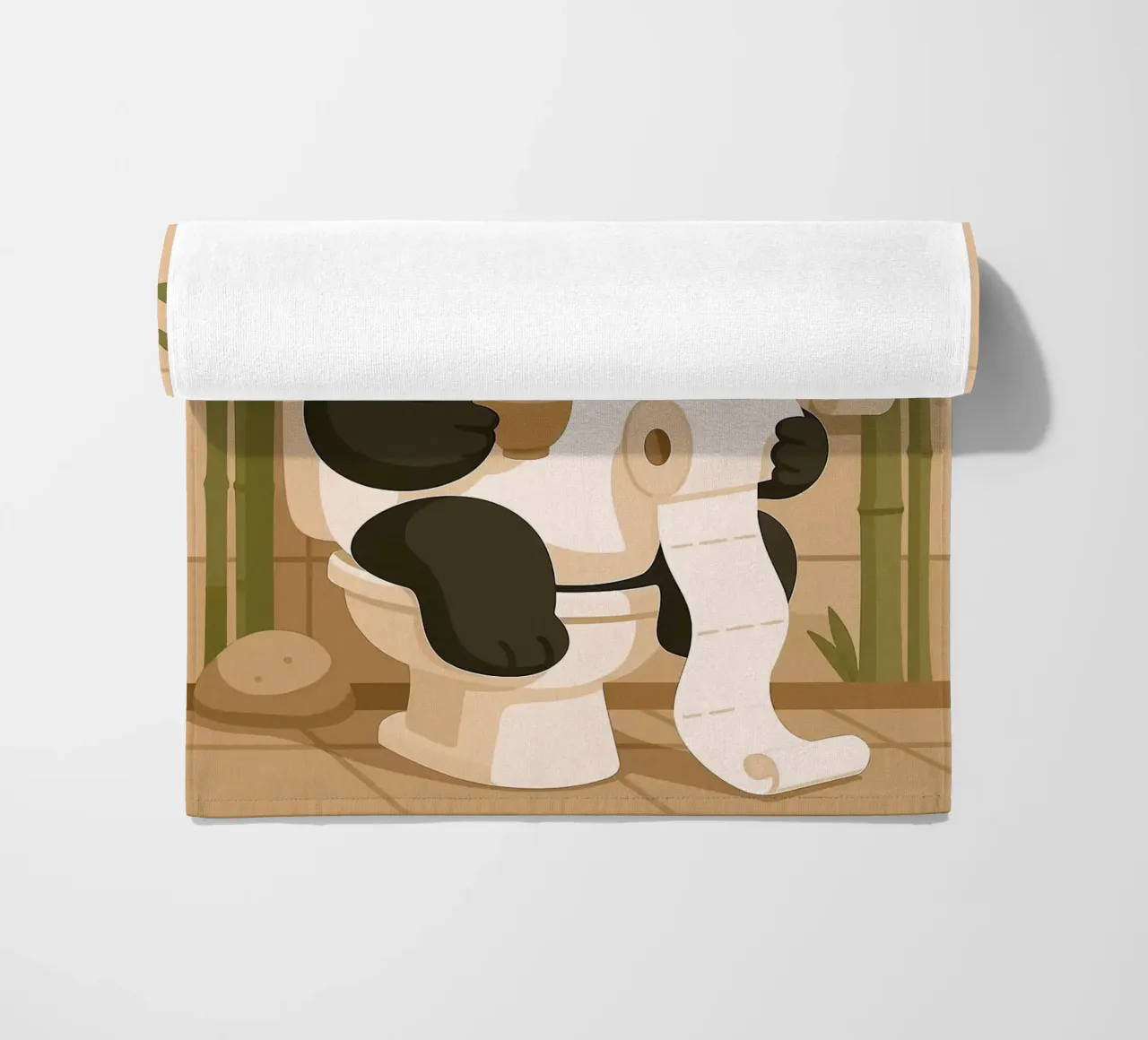 Panda sul water con caffè telo mare da JoyWalkerShop