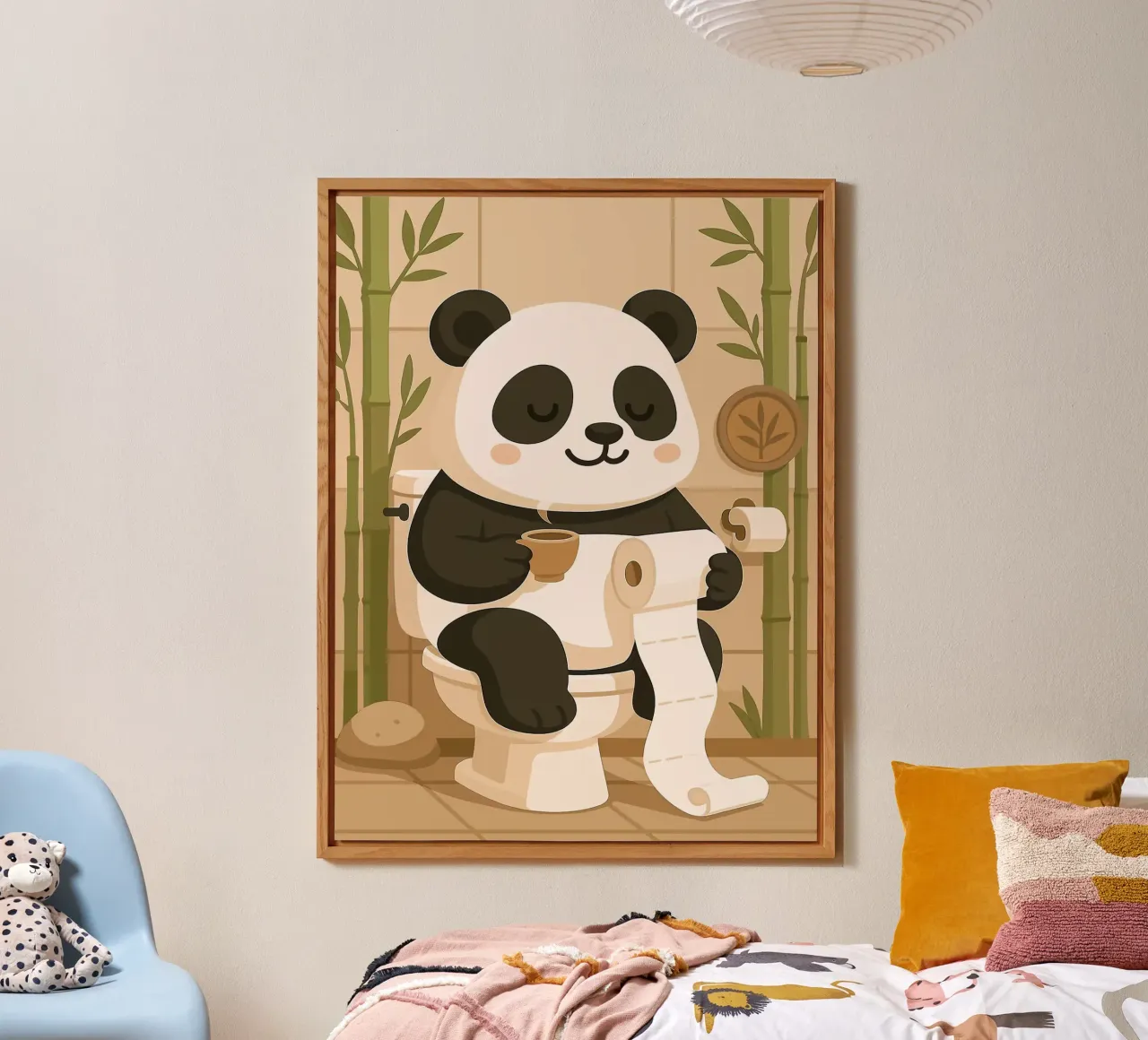 Panda sul water con caffè alluminio dibond da JoyWalkerShop