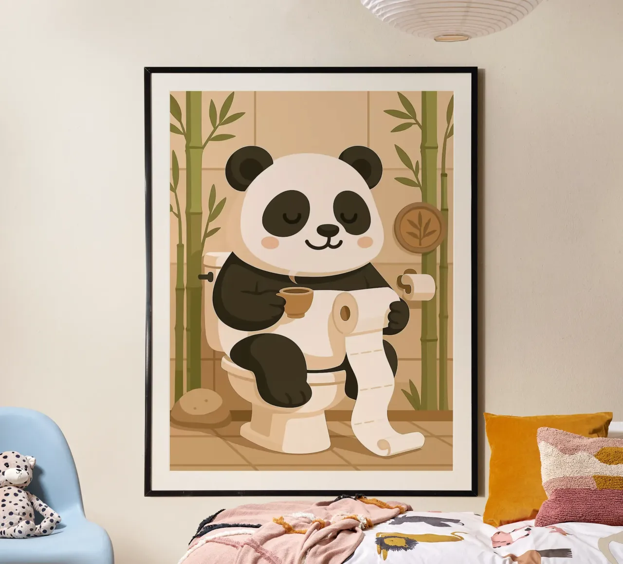 Panda sul water con caffè carta hahnemühle da JoyWalkerShop
