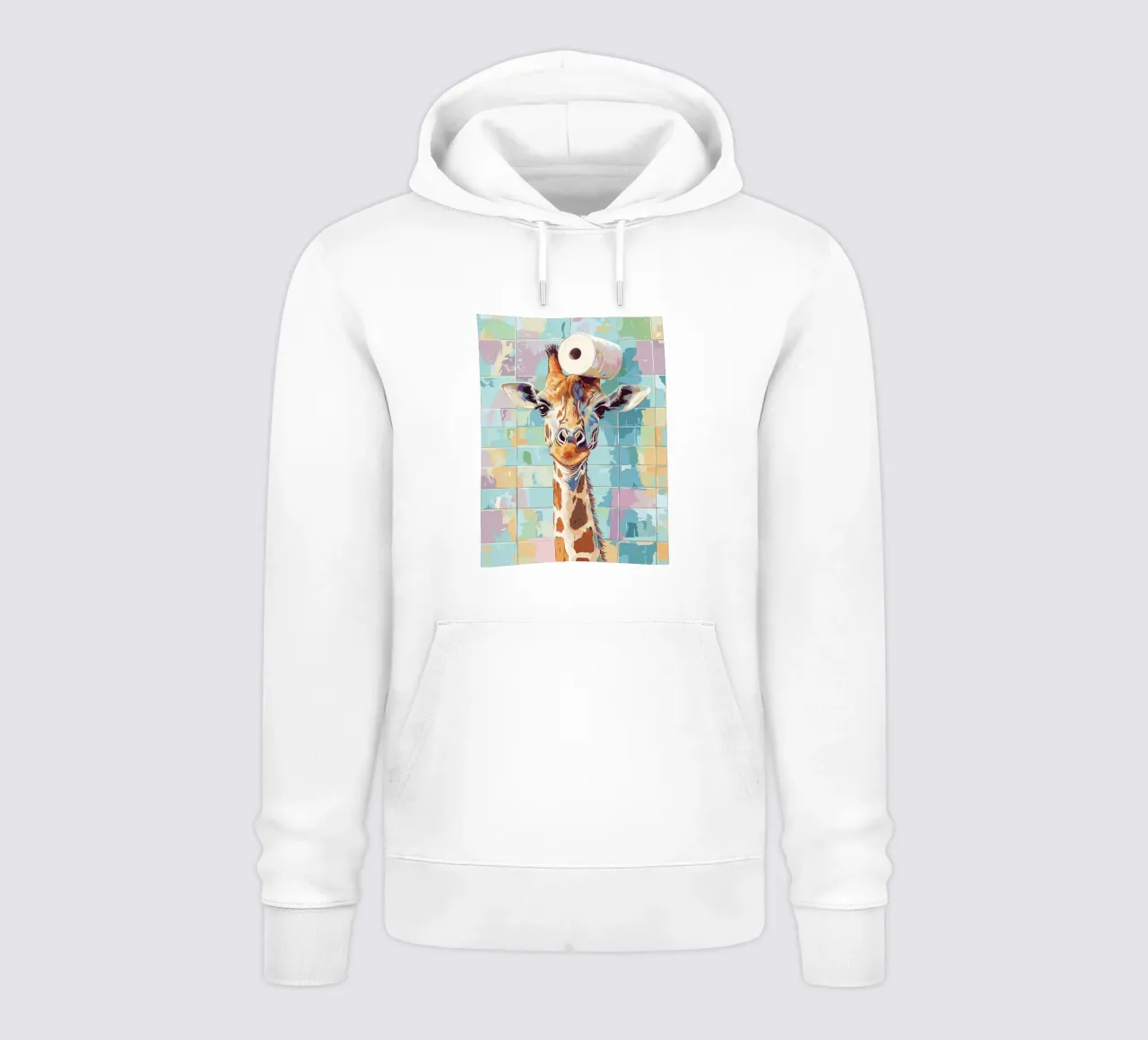 Giraffa con carta igienica in testa felpa con cappuccio da JoyWalkerShop