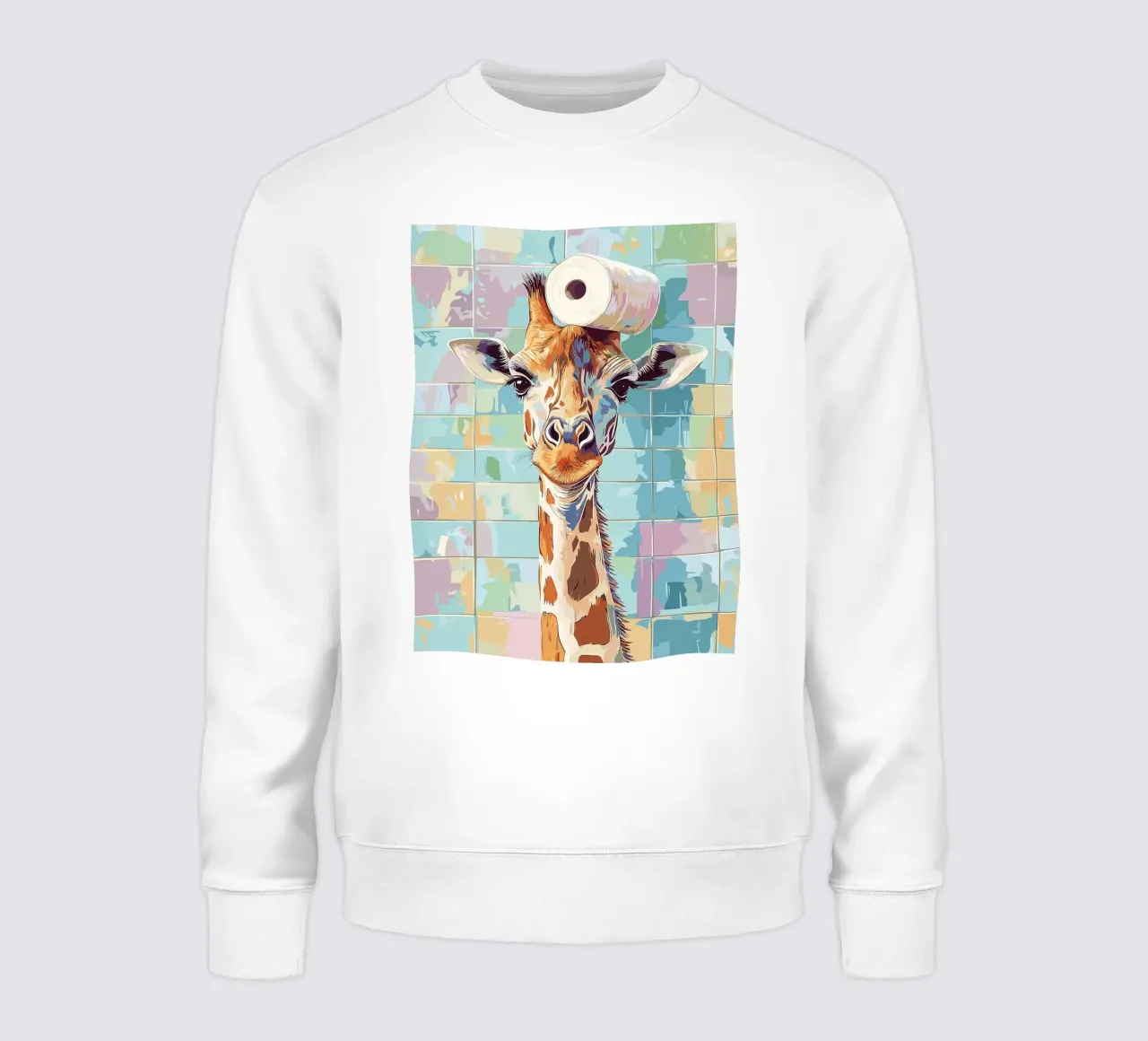 Giraffa con carta igienica in testa felpa da JoyWalkerShop