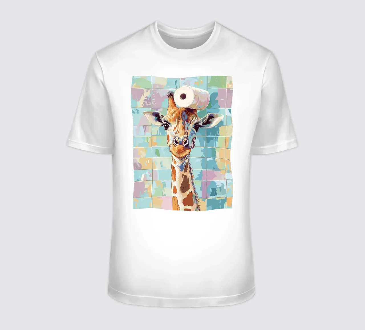 Giraffa con carta igienica in testa t-shirt da JoyWalkerShop