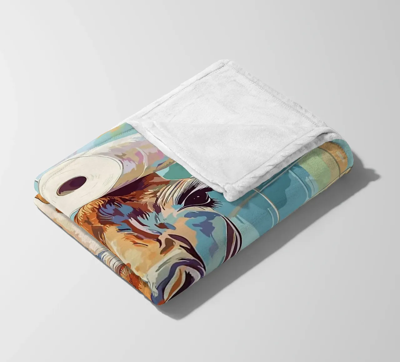 Giraffa con carta igienica in testa coperta in pile da JoyWalkerShop