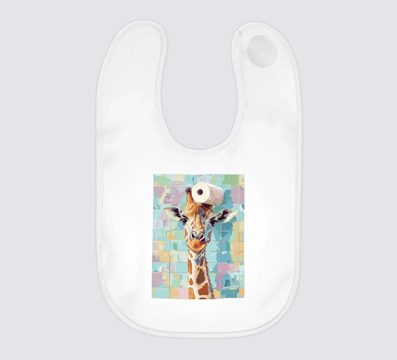 Giraffa con carta igienica in testa bavaglino da JoyWalkerShop