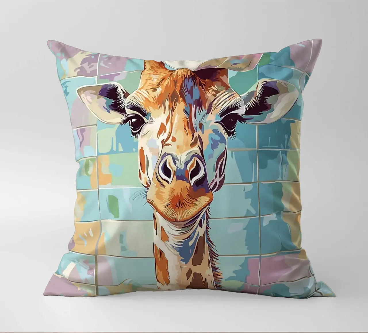 Giraffa con carta igienica in testa cuscino da JoyWalkerShop