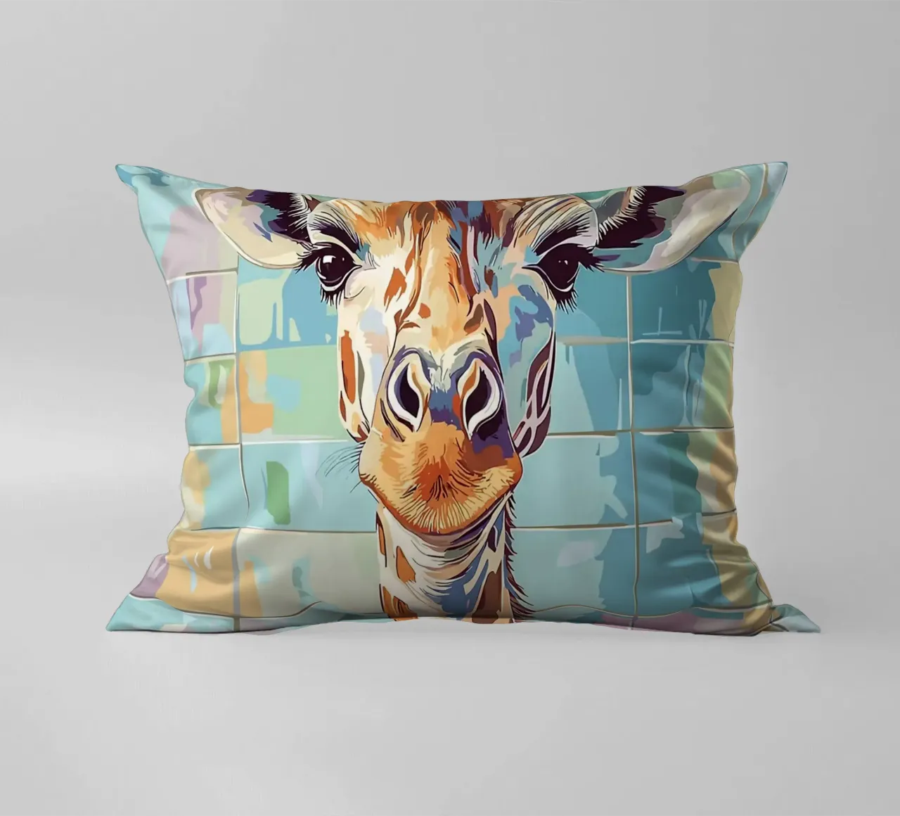 Giraffa con carta igienica in testa cuscino da JoyWalkerShop
