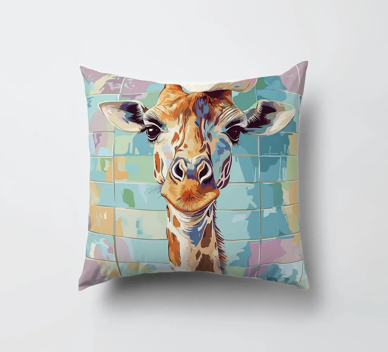 Giraffa con carta igienica in testa cuscino da JoyWalkerShop