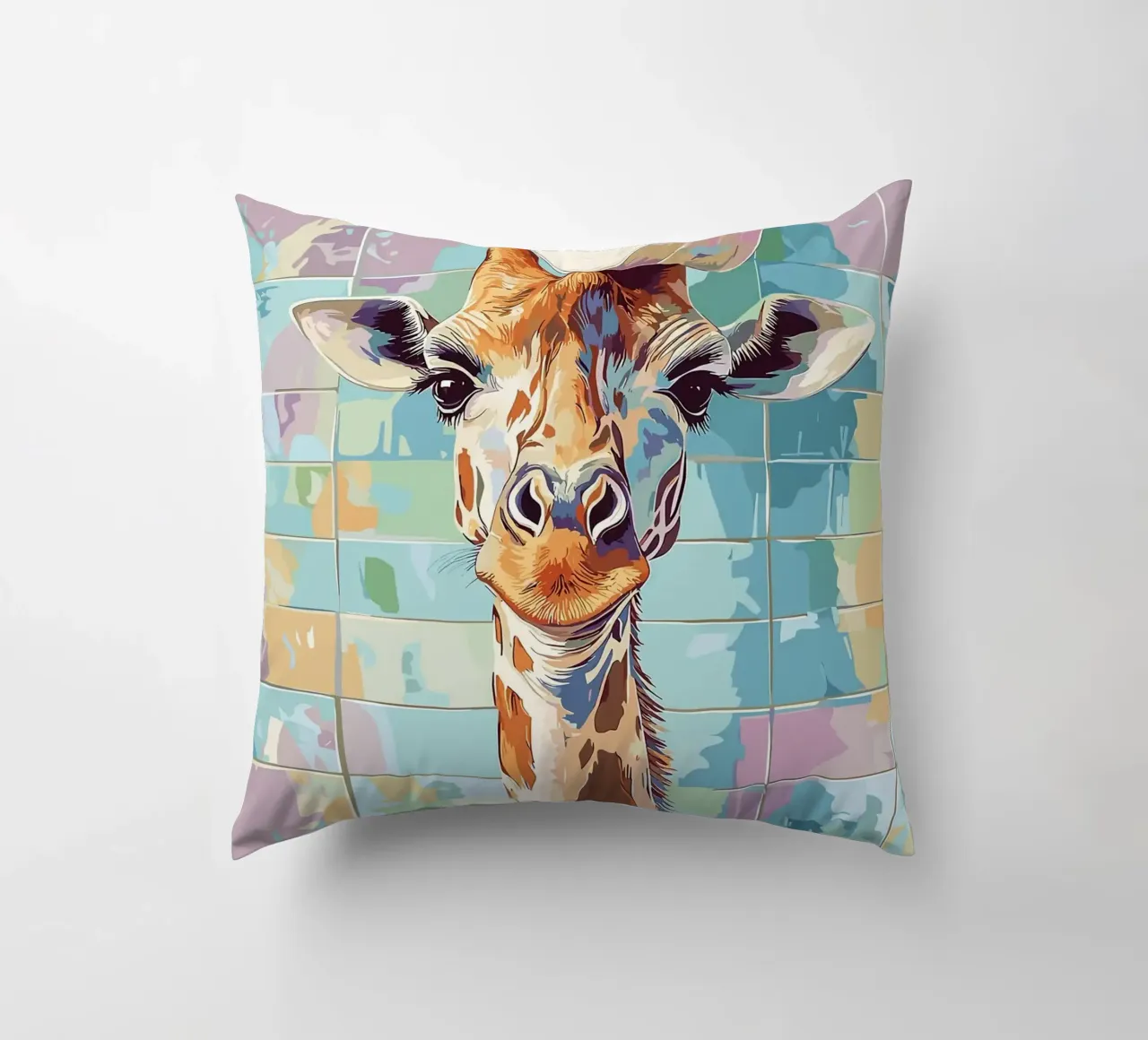 Giraffa con carta igienica in testa cuscino da JoyWalkerShop