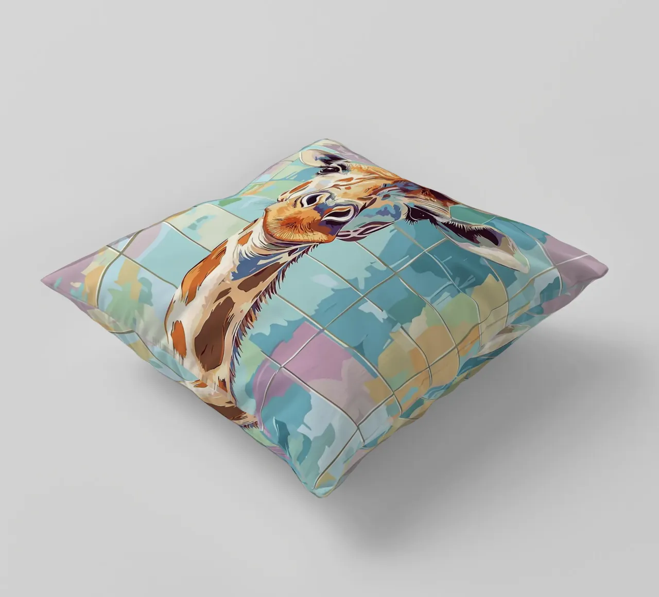 Giraffa con carta igienica in testa cuscino da JoyWalkerShop
