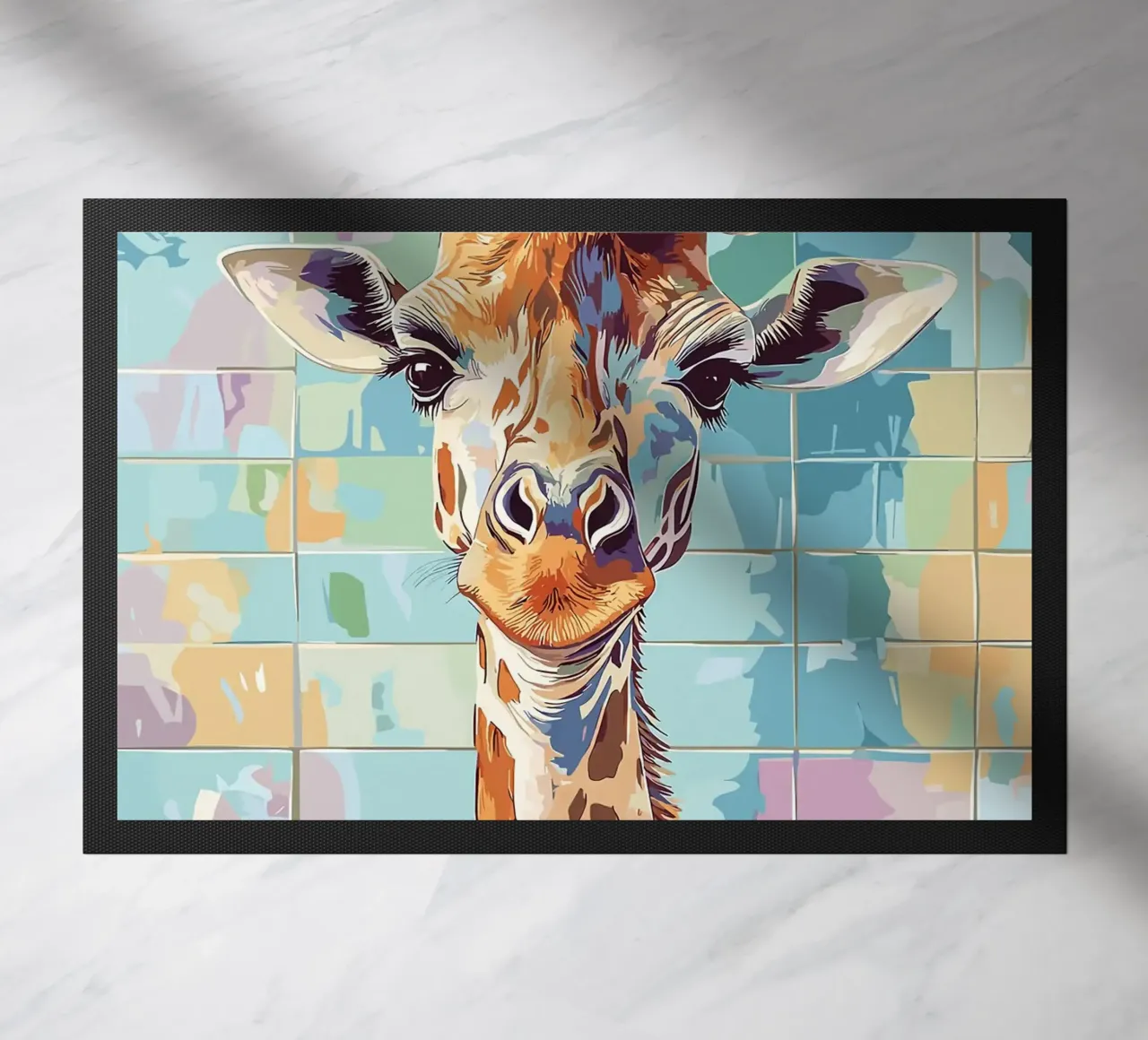 Giraffa con carta igienica in testa zerbino da JoyWalkerShop