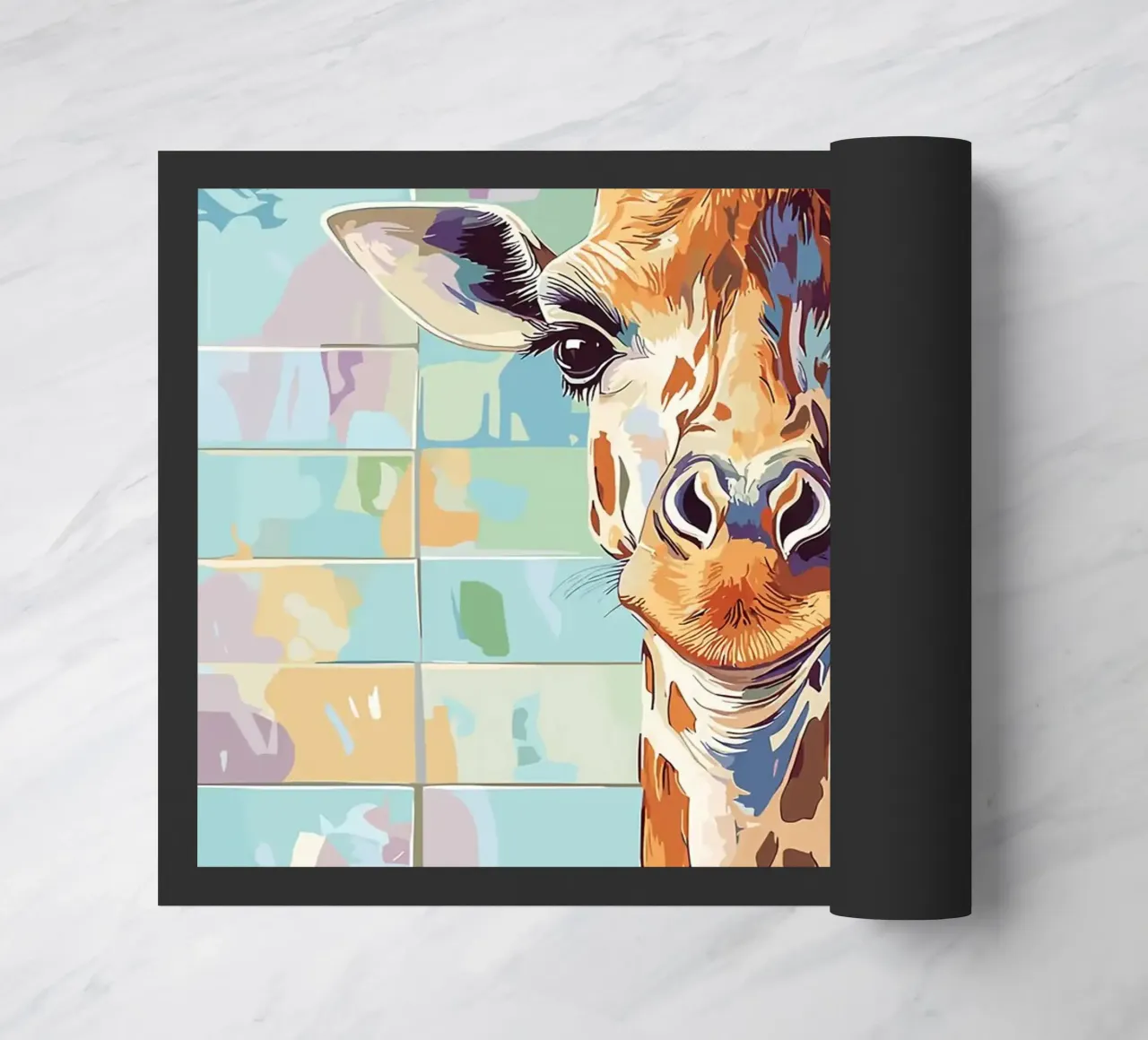 Giraffa con carta igienica in testa zerbino da JoyWalkerShop