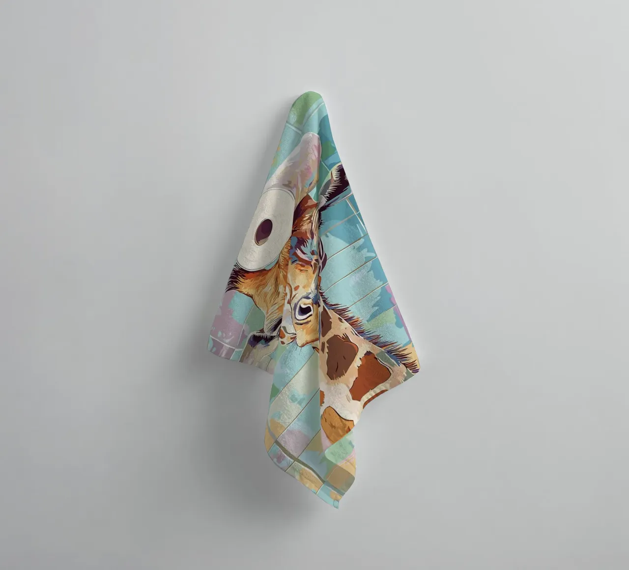 Giraffa con carta igienica in testa asciugamano da bagno da JoyWalkerShop