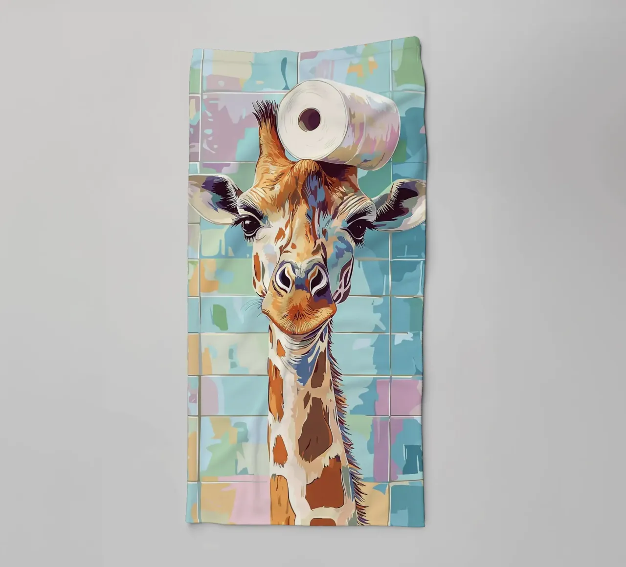 Giraffa con carta igienica in testa asciugamano da bagno da JoyWalkerShop