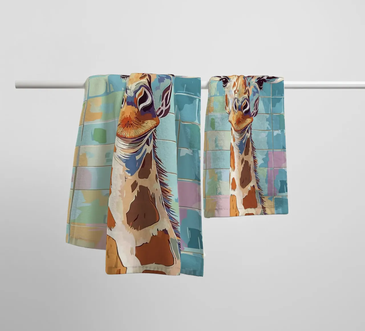 Giraffa con carta igienica in testa asciugamano da bagno da JoyWalkerShop