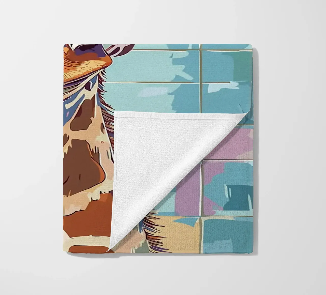 Giraffa con carta igienica in testa telo mare da JoyWalkerShop