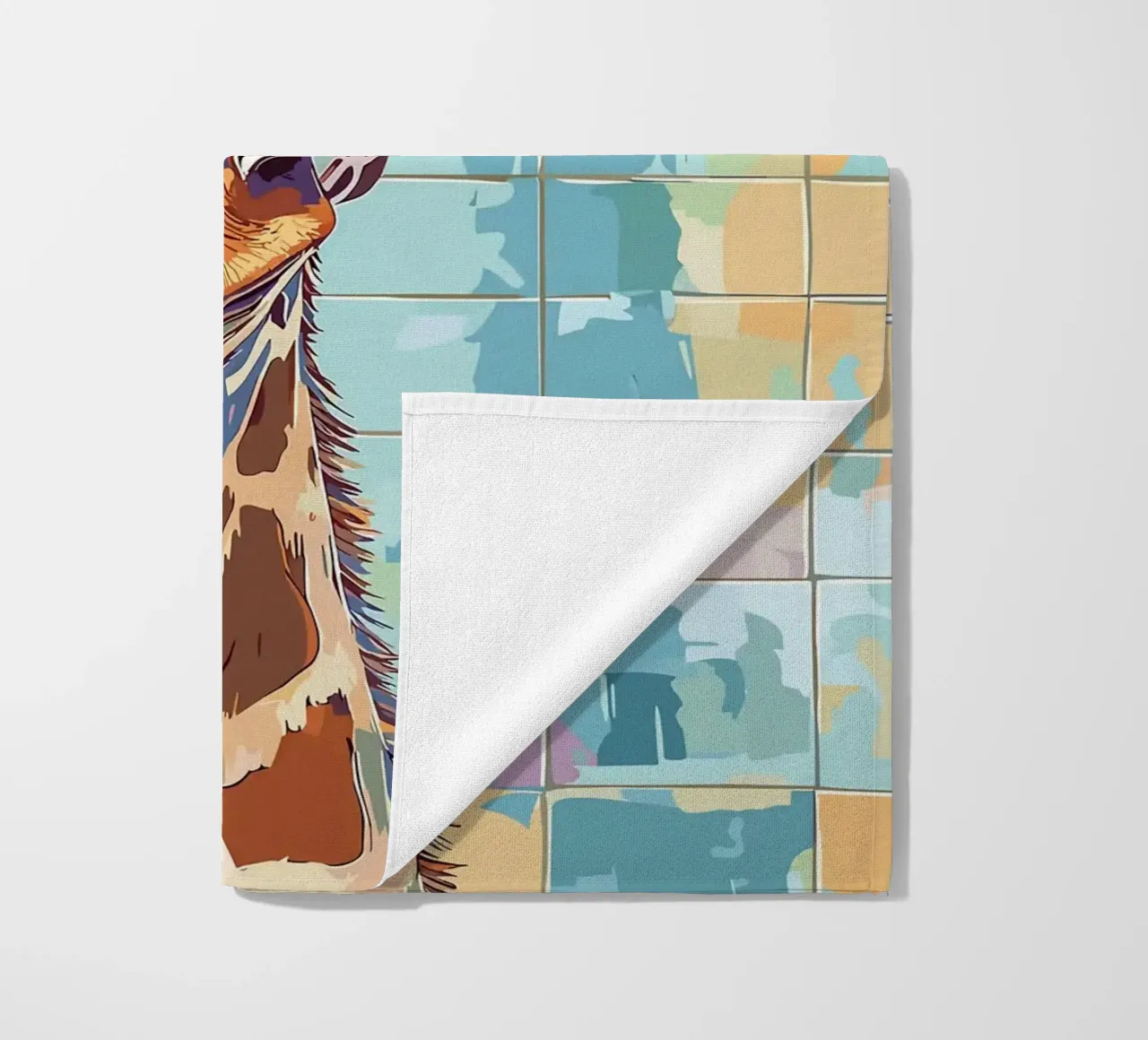 Giraffa con carta igienica in testa telo mare da JoyWalkerShop