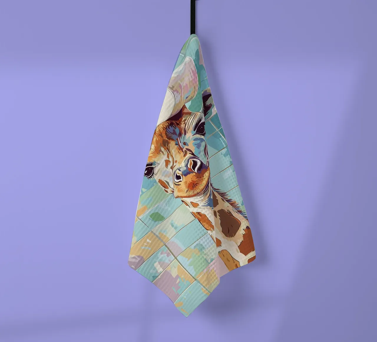 Giraffa con carta igienica in testa canovaccio da cucina da JoyWalkerShop