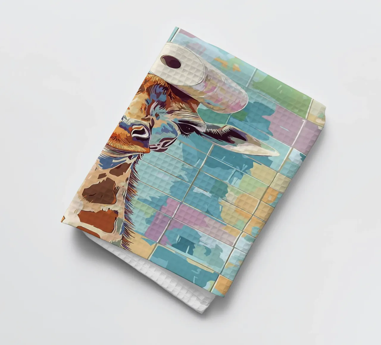 Giraffa con carta igienica in testa canovaccio da cucina da JoyWalkerShop