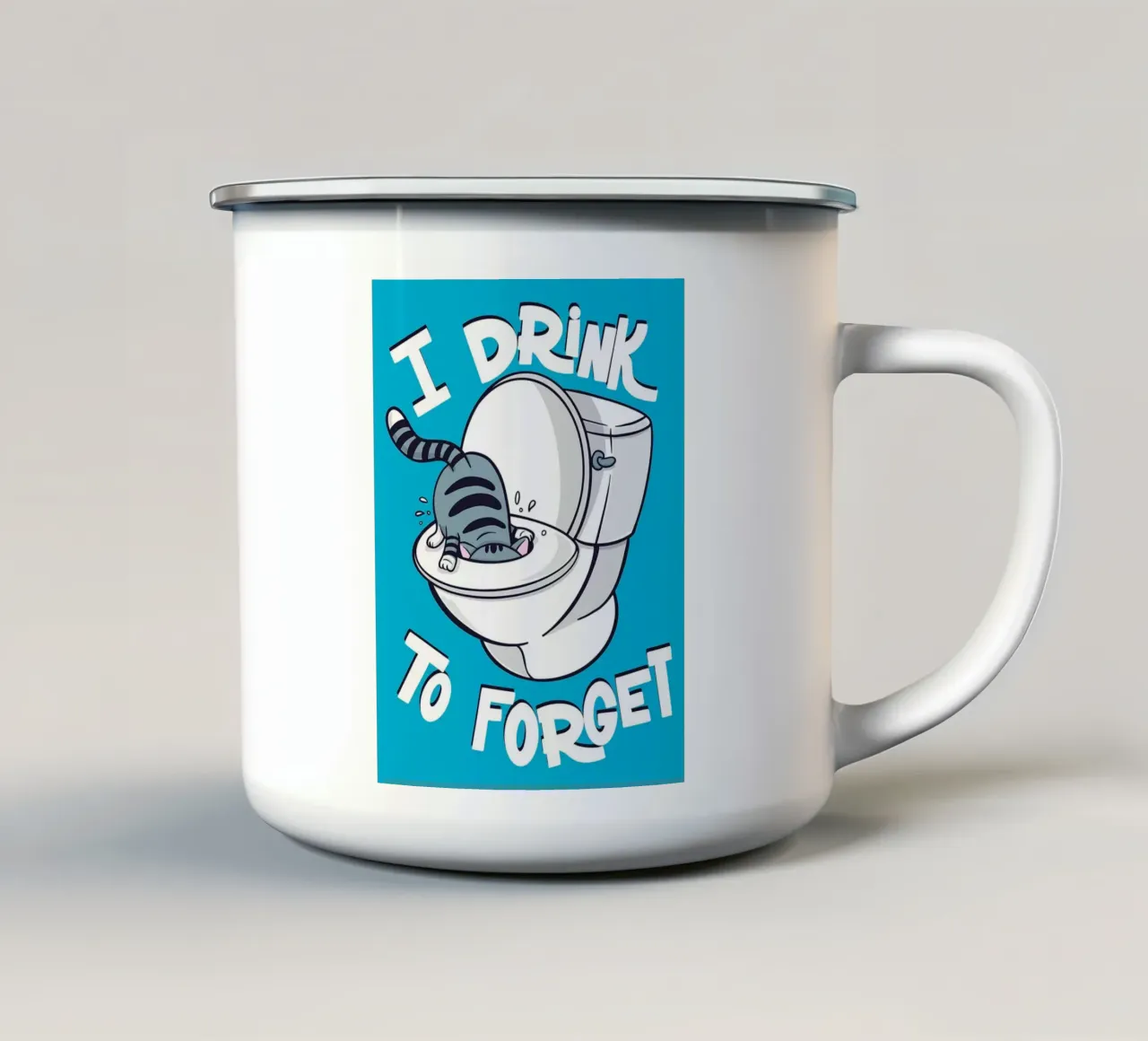 Bevo per dimenticare tazza in smalto da JoyWalkerShop