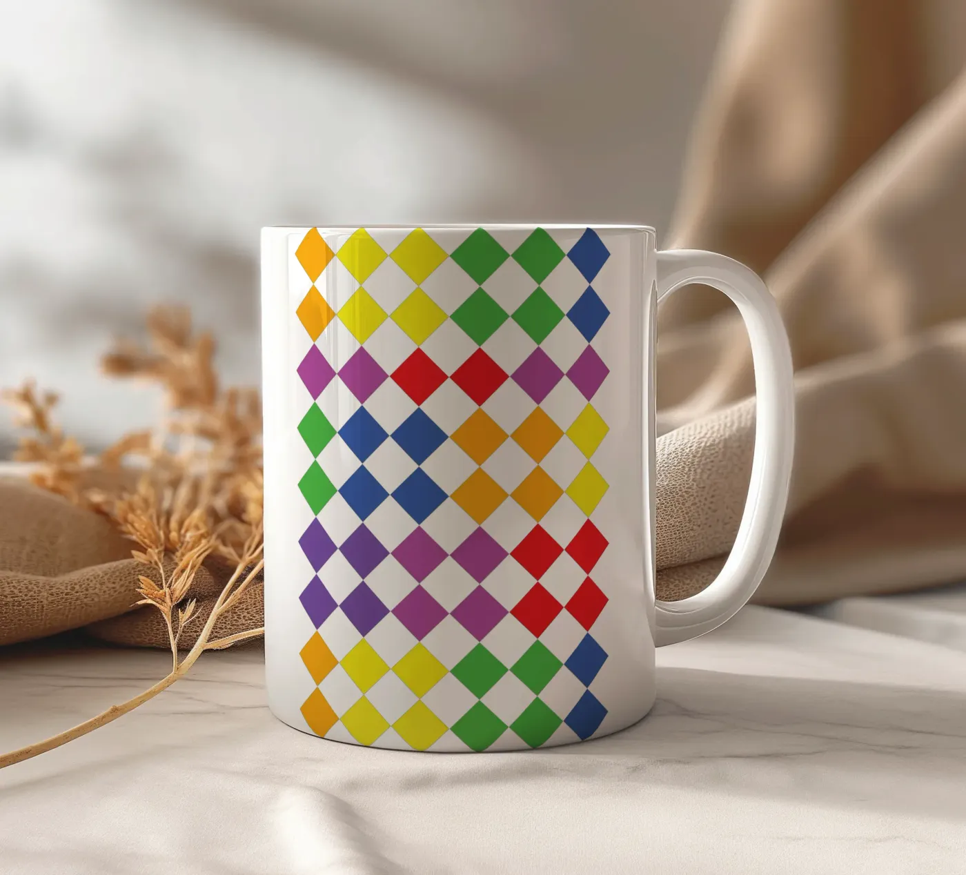 diamond rainbow vector ceramic mug by Plumpz