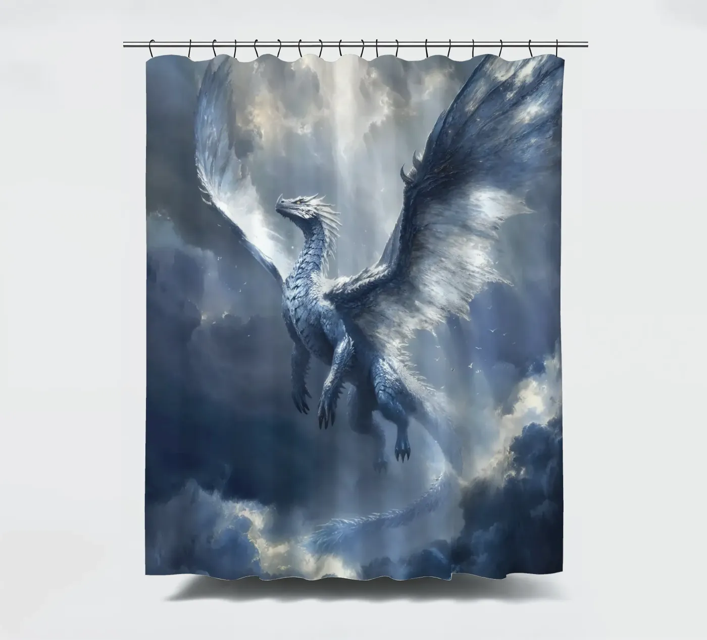 Celestial Sky Dragon Duschvorhang von Pixaverse
