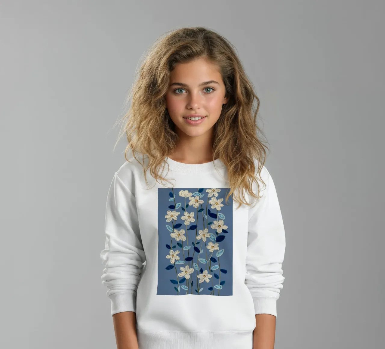 Jasmine Vines on Blue felpa bambino da Flow Line