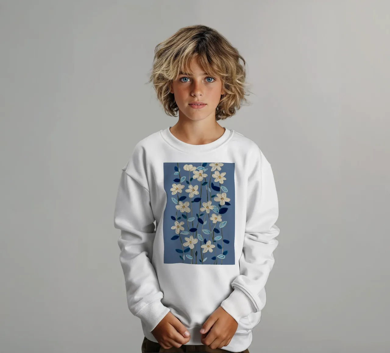 Jasmine Vines on Blue felpa bambino da Flow Line