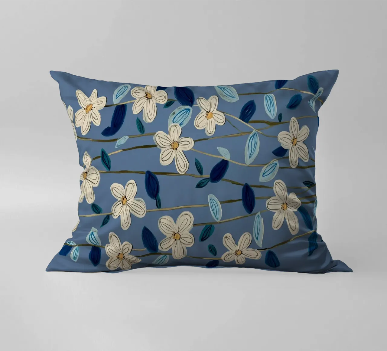 Jasmine Vines on Blue cuscino da Flow Line