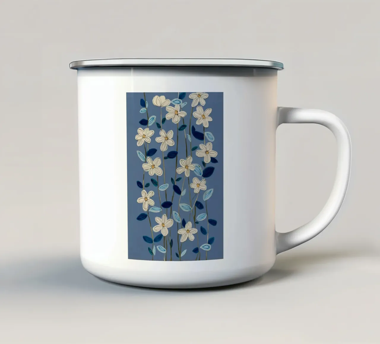 Jasmine Vines on Blue tazza in smalto da Flow Line