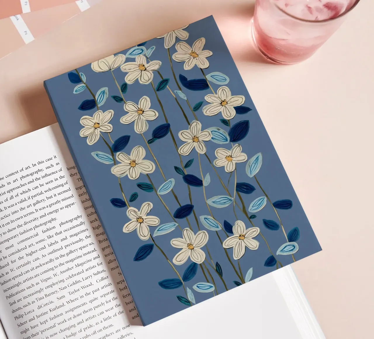 Jasmine Vines on Blue notebook by Flow Line