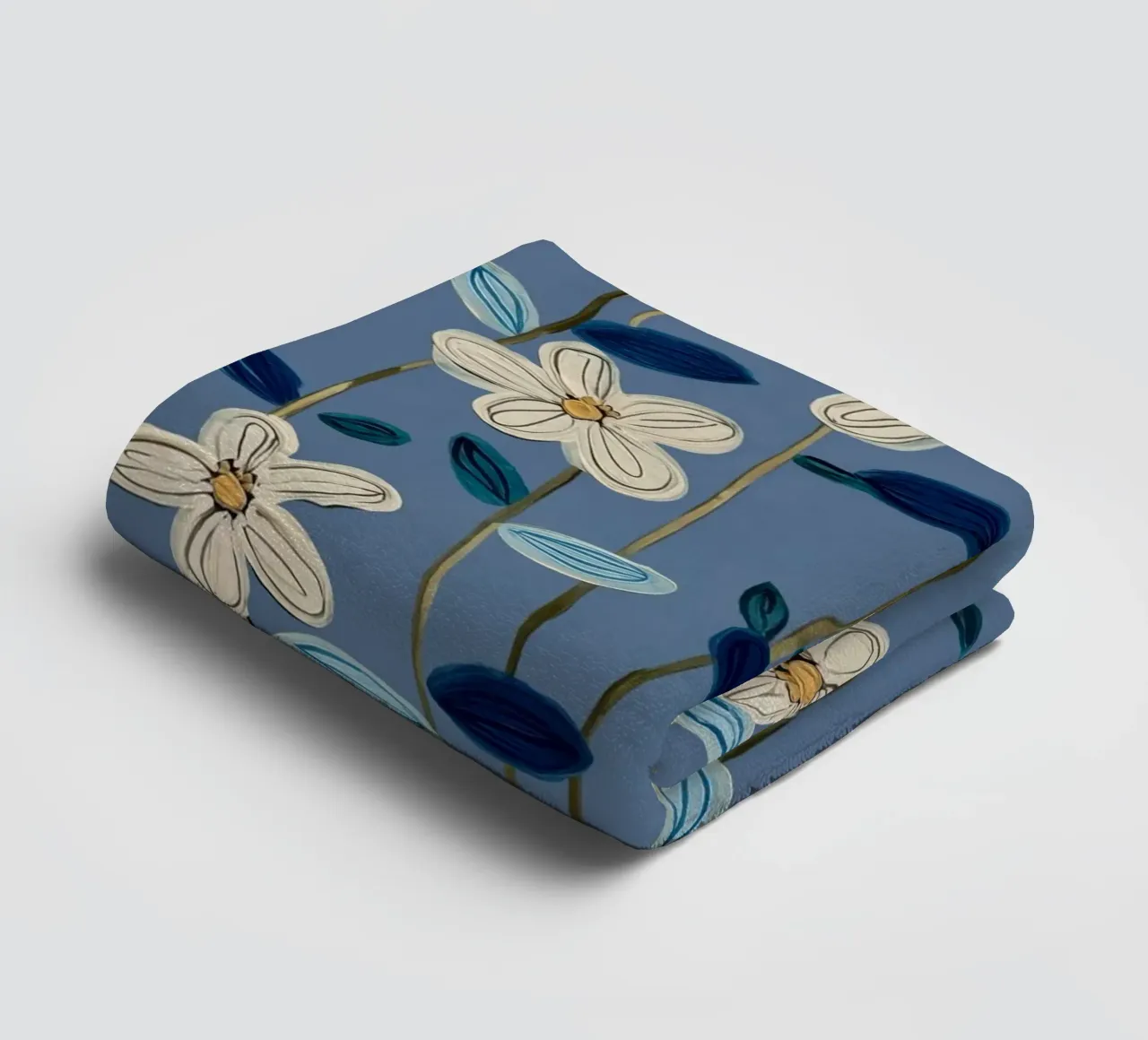 Jasmine Vines on Blue asciugamano da bagno da Flow Line