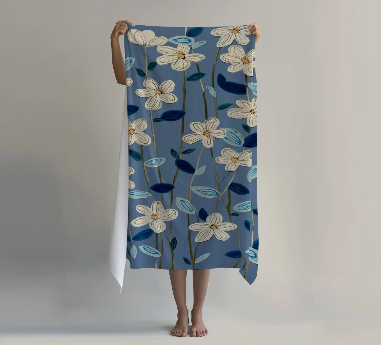 Jasmine Vines on Blue telo mare da Flow Line