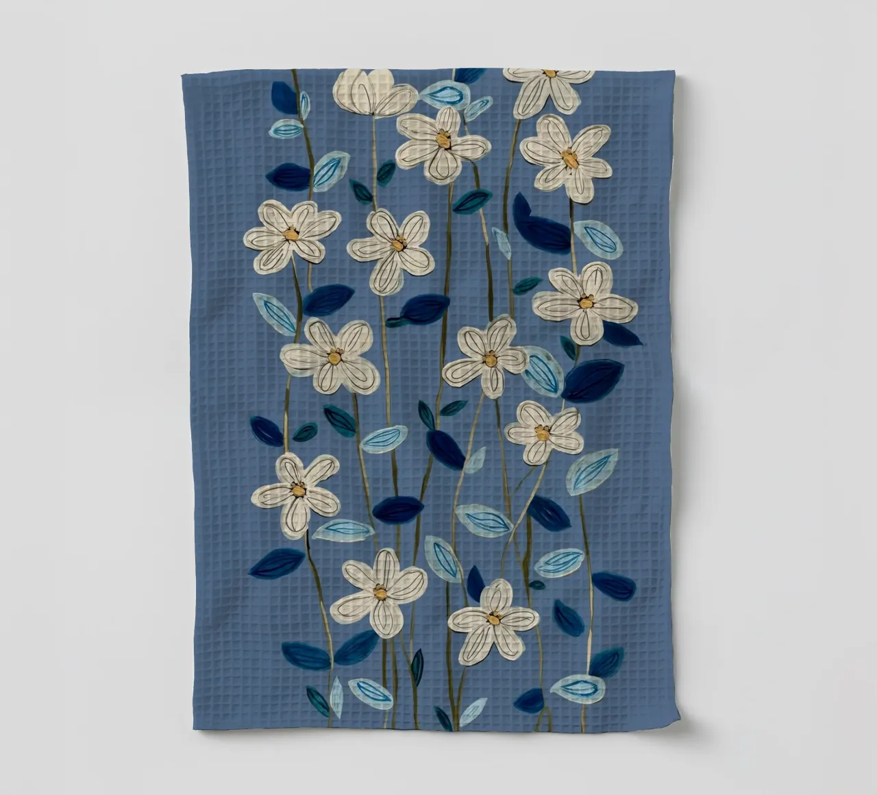 Jasmine Vines on Blue canovaccio da cucina da Flow Line
