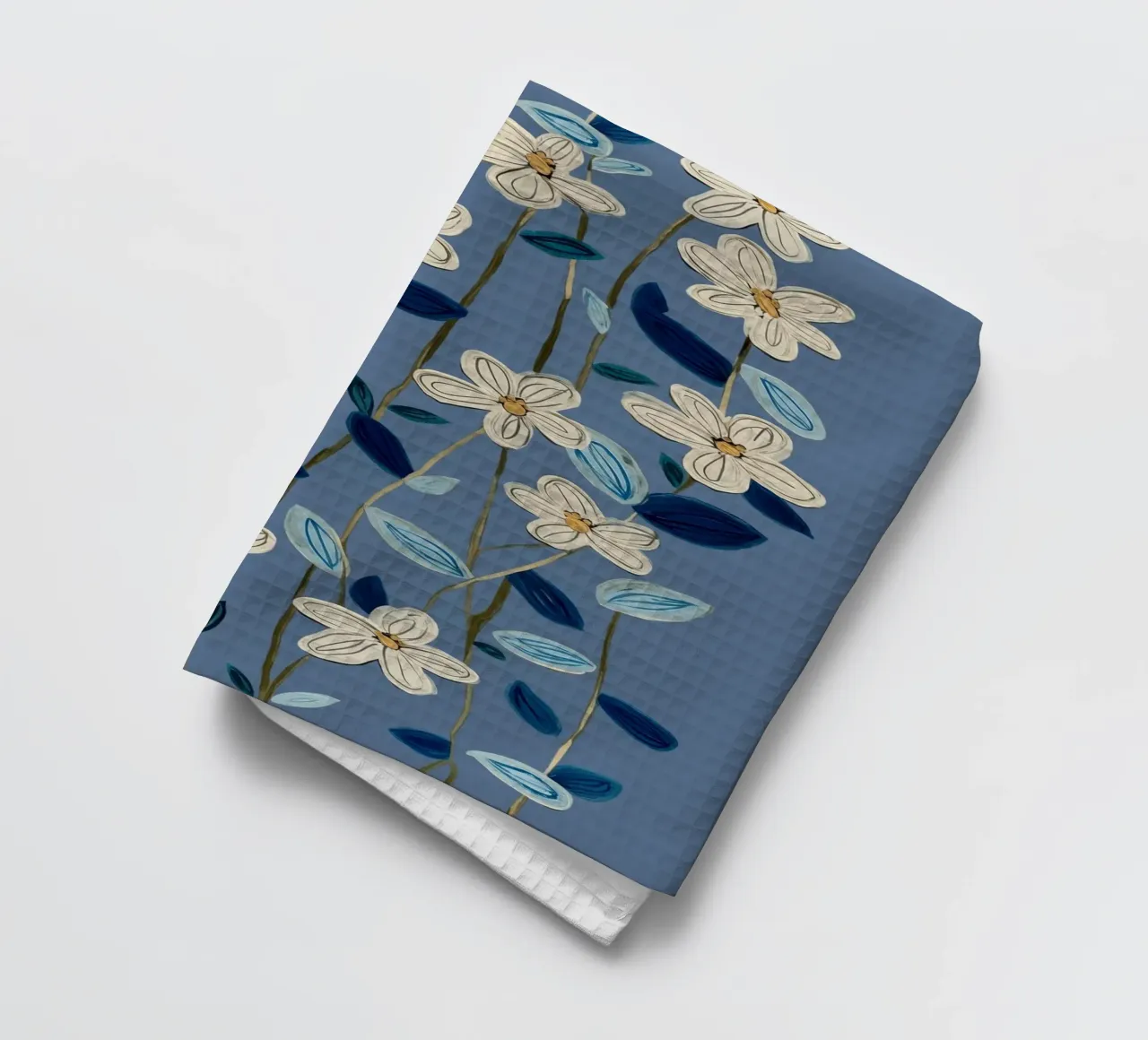 Jasmine Vines on Blue canovaccio da cucina da Flow Line