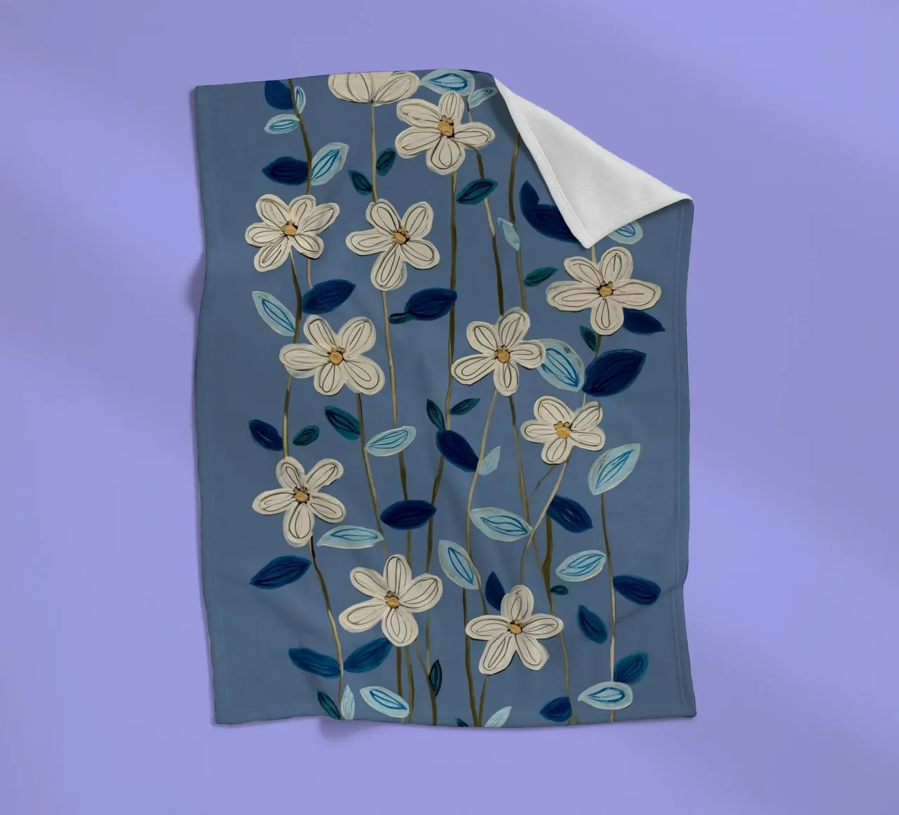 Jasmine Vines on Blue coperta in pile da Flow Line