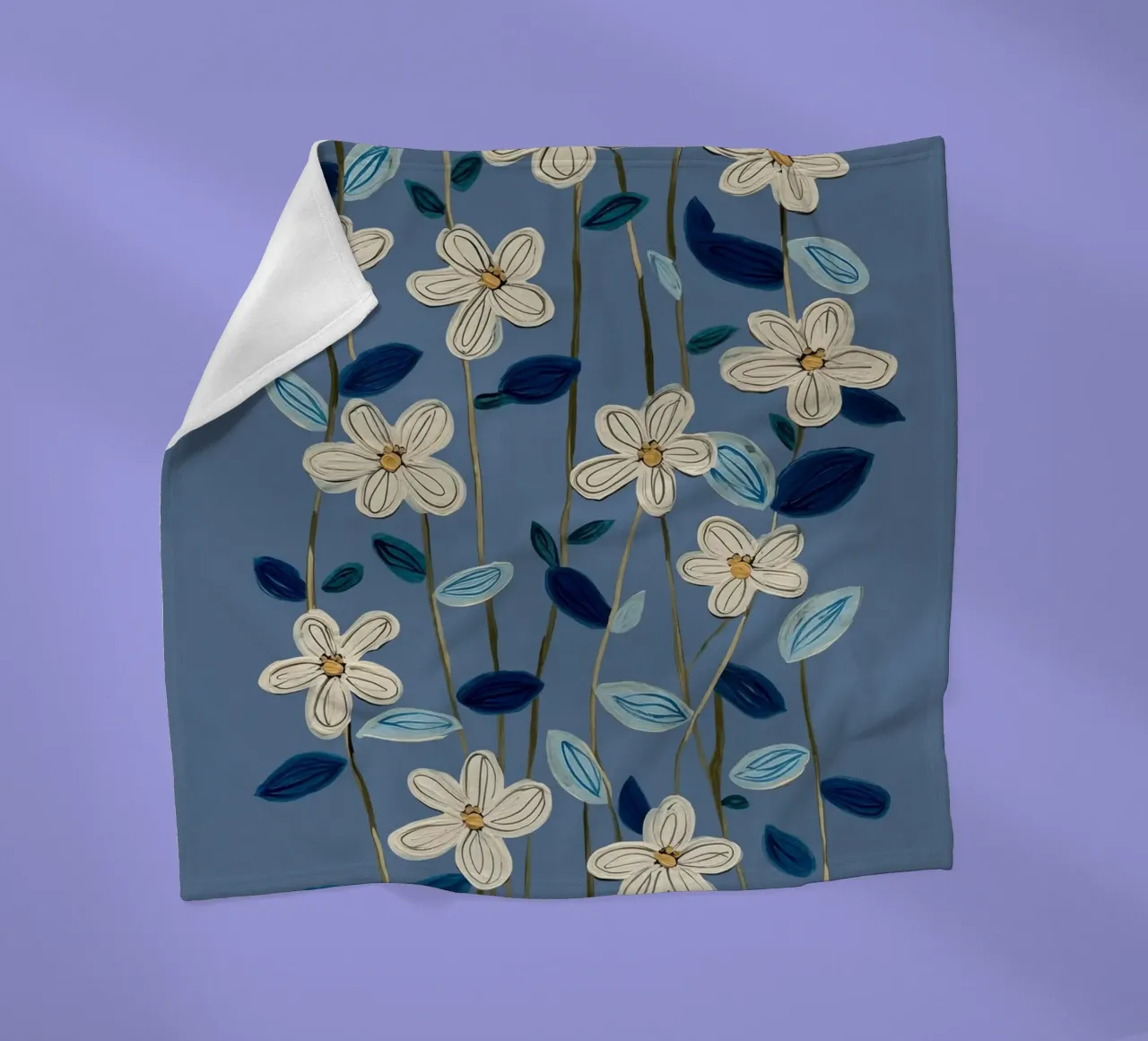 Jasmine Vines on Blue coperta in pile da Flow Line