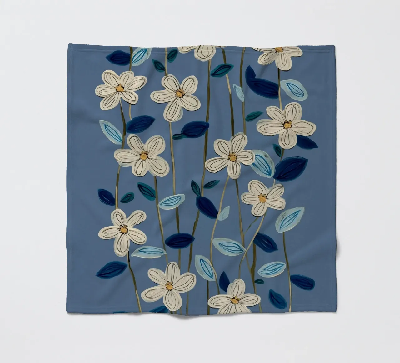 Jasmine Vines on Blue coperta in pile da Flow Line