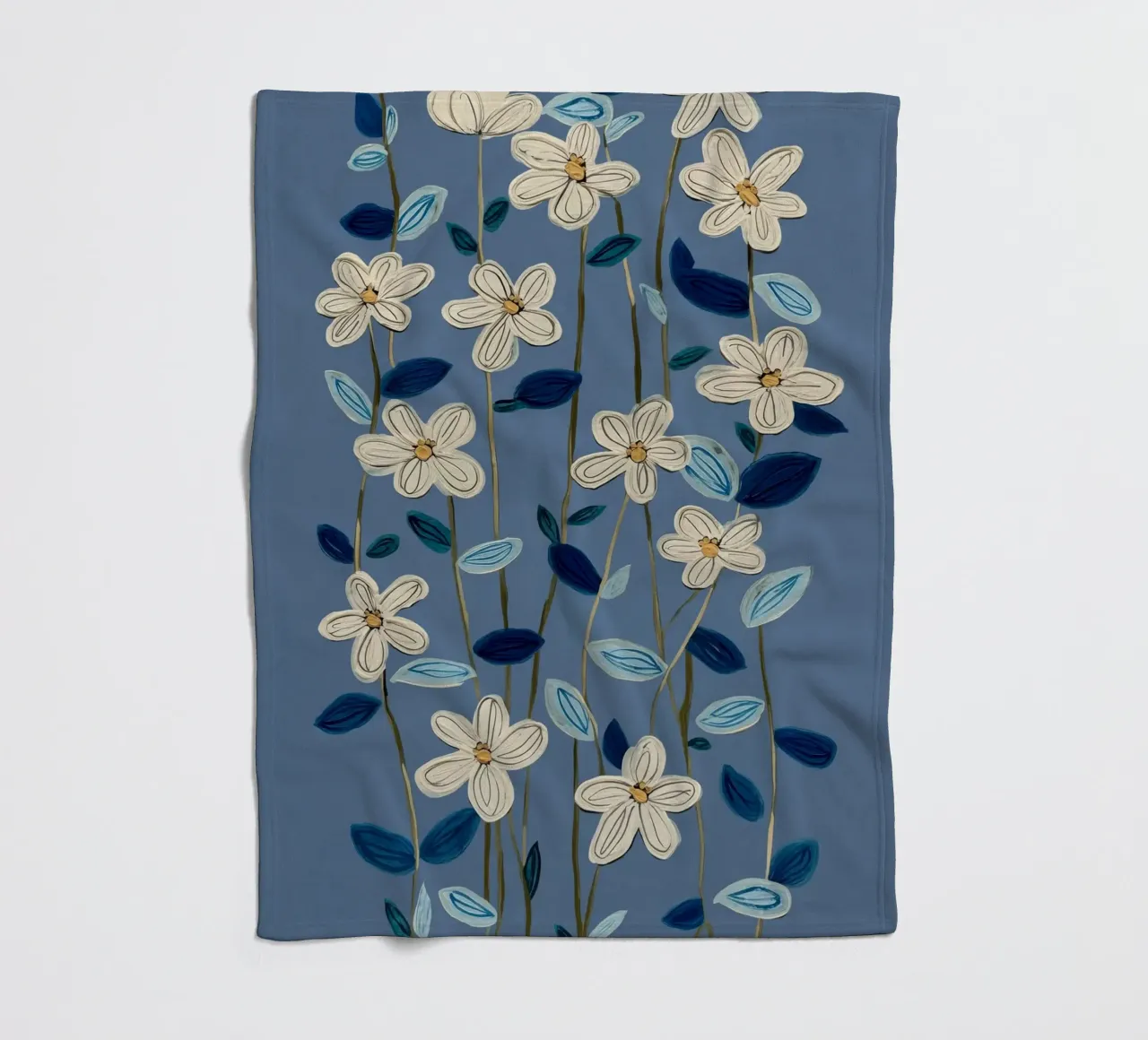 Jasmine Vines on Blue coperta in pile da Flow Line