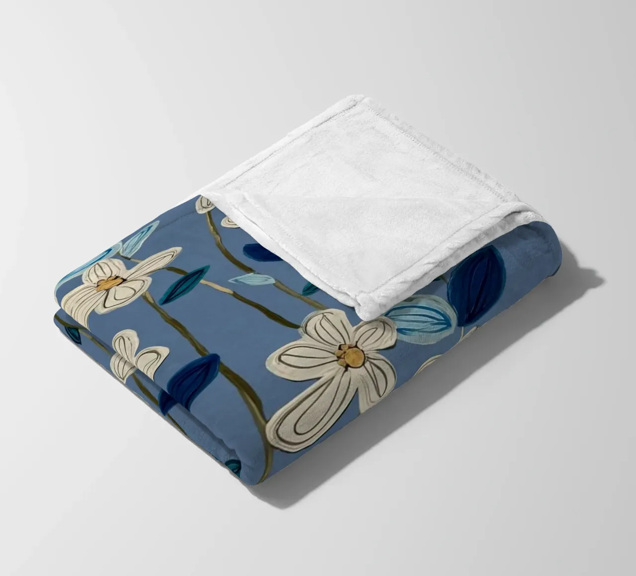 Jasmine Vines on Blue coperta in pile da Flow Line