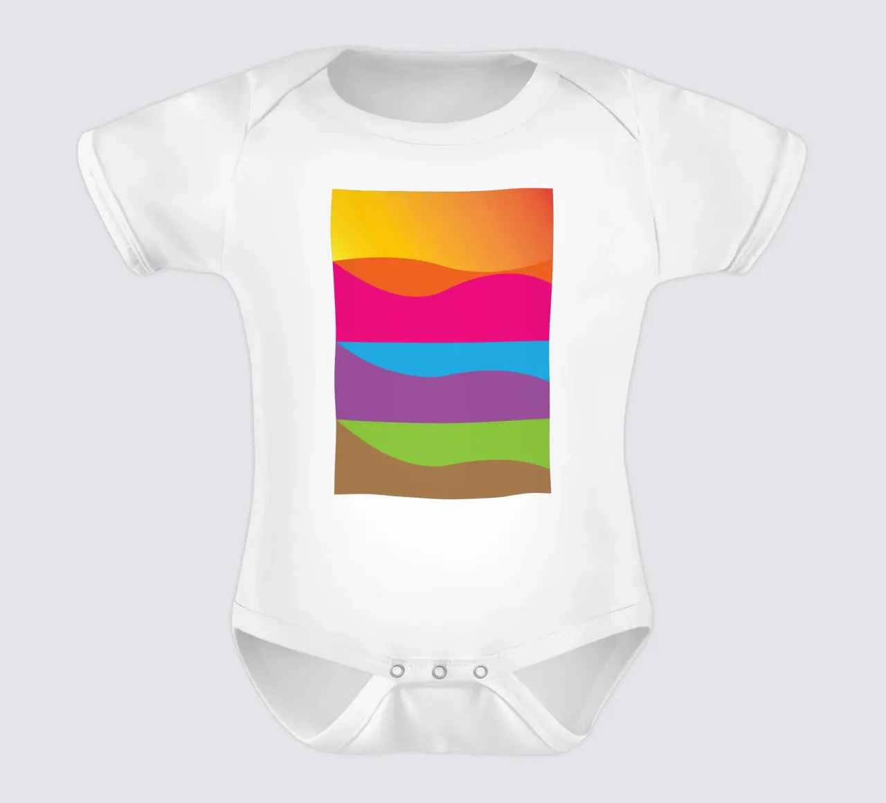 layers of earth vector color short-sleeve baby romper by Plumpz