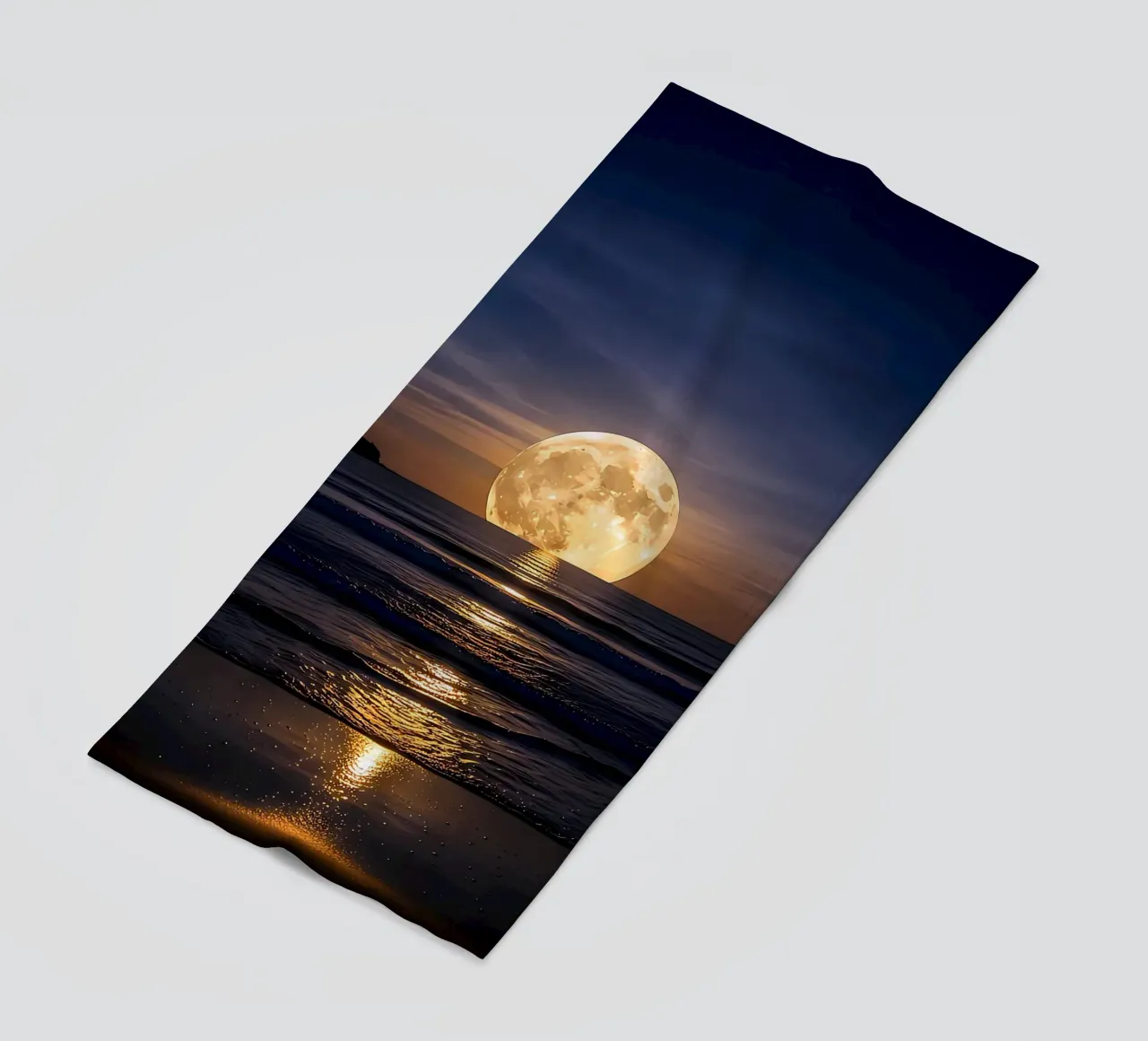 Luna piena sull'oceano di notte telo mare da ShopByHaru