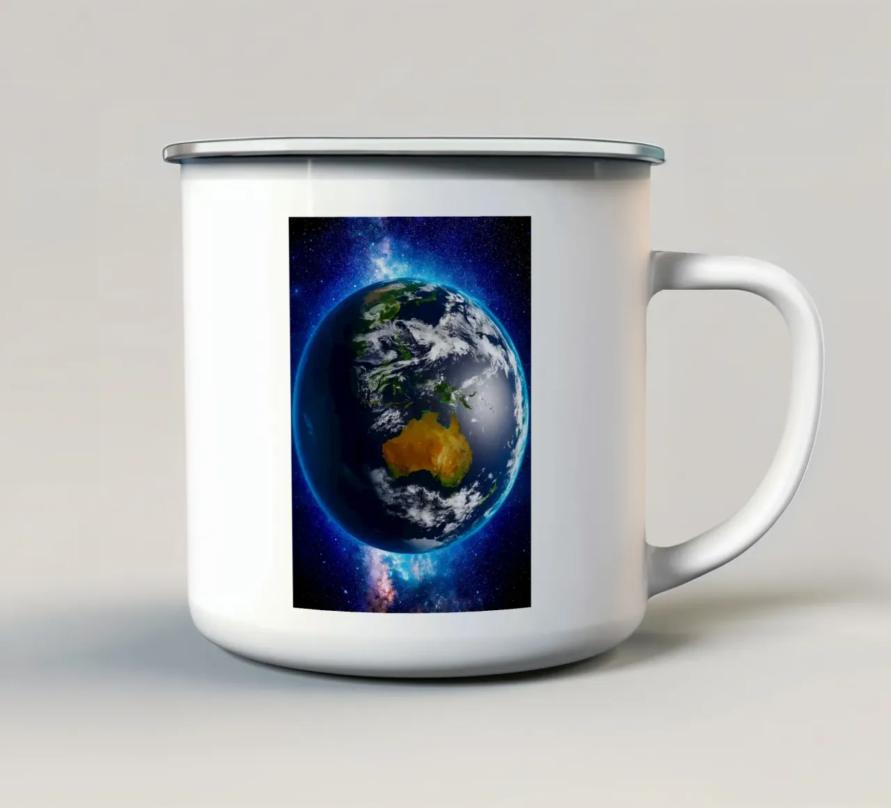 La Terre vue de l'espace_ Vue de l'Australie mug en émail de ShopByHaru