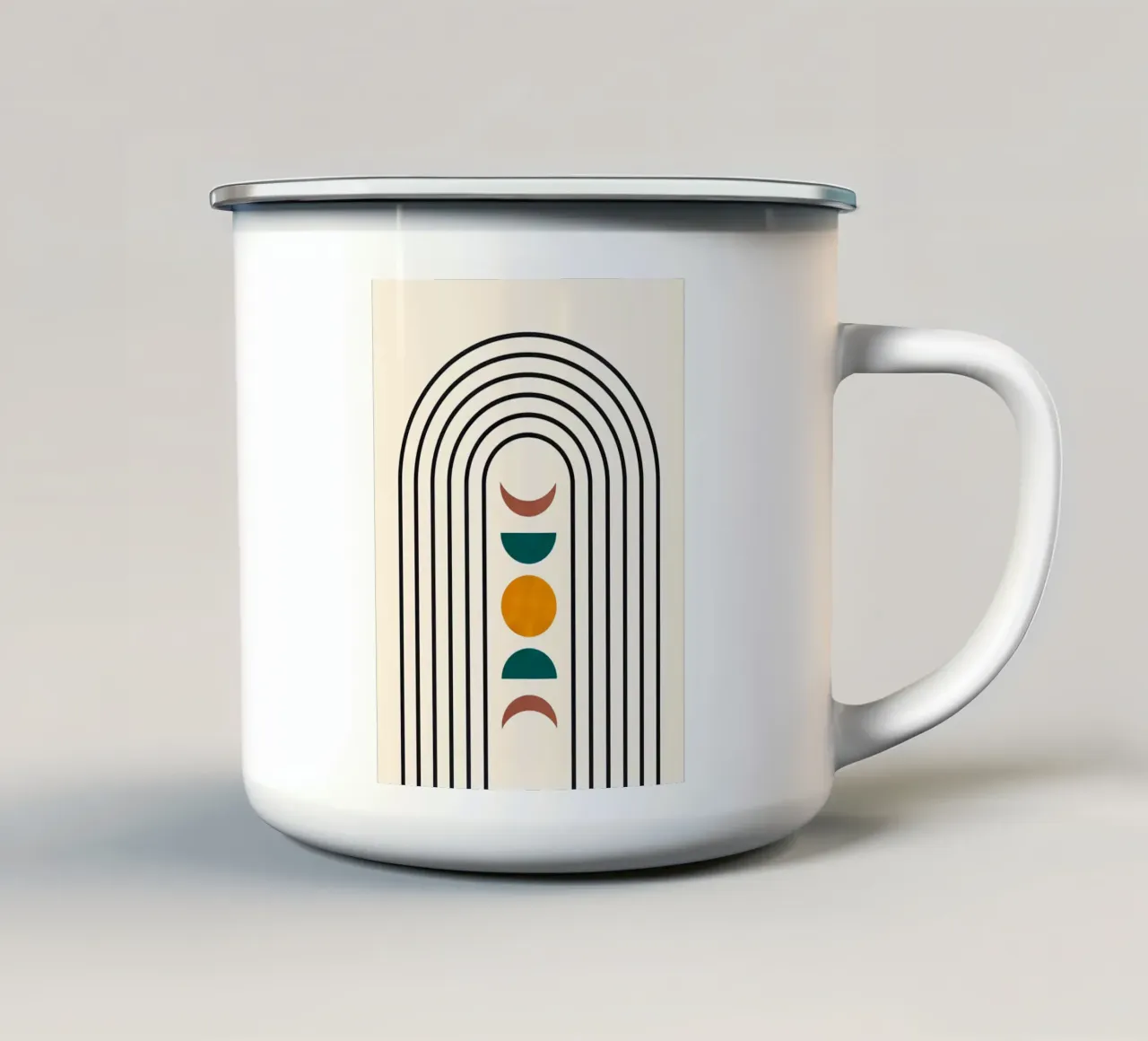 Abstracte maanfasen emaille mok van ShopByHaru