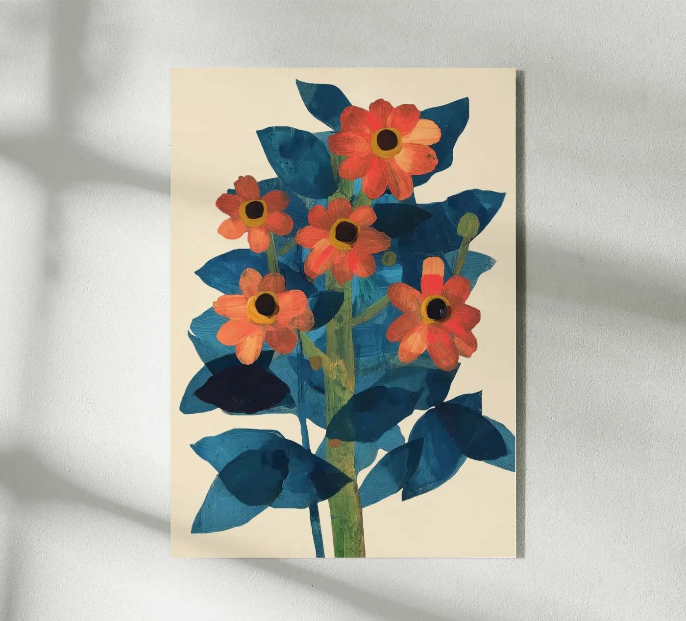 Mexican Sunflower Study acryl van Flow Line