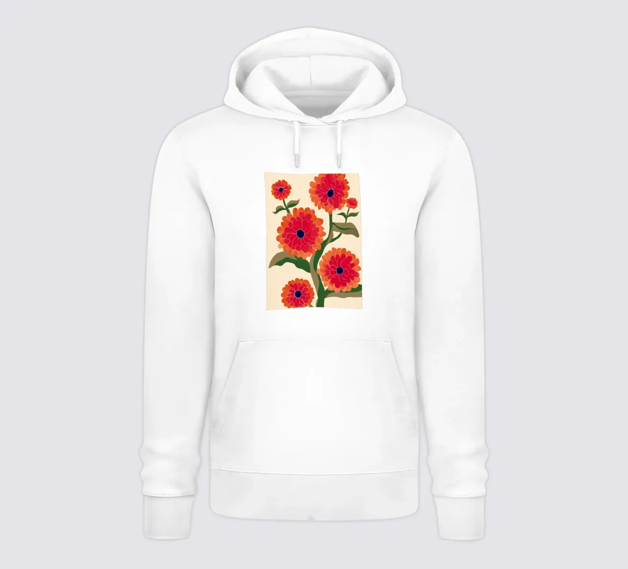 Red Zinnias felpa con cappuccio da Flow Line