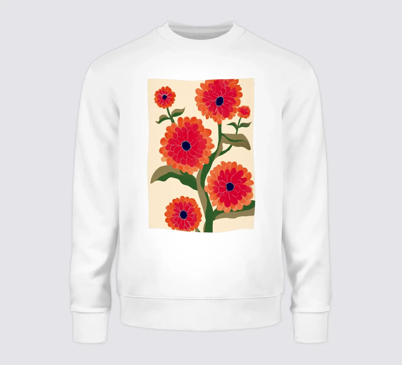 Red Zinnias felpa da Flow Line