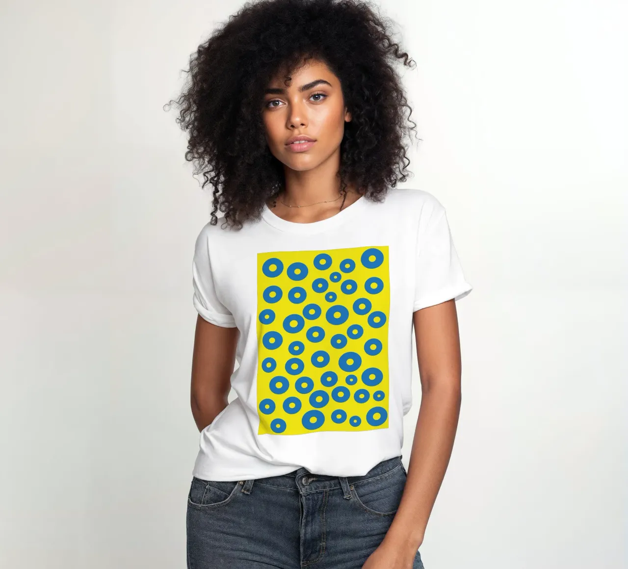 círculo rana huevo vector color camiseta de mujer de Plumpz