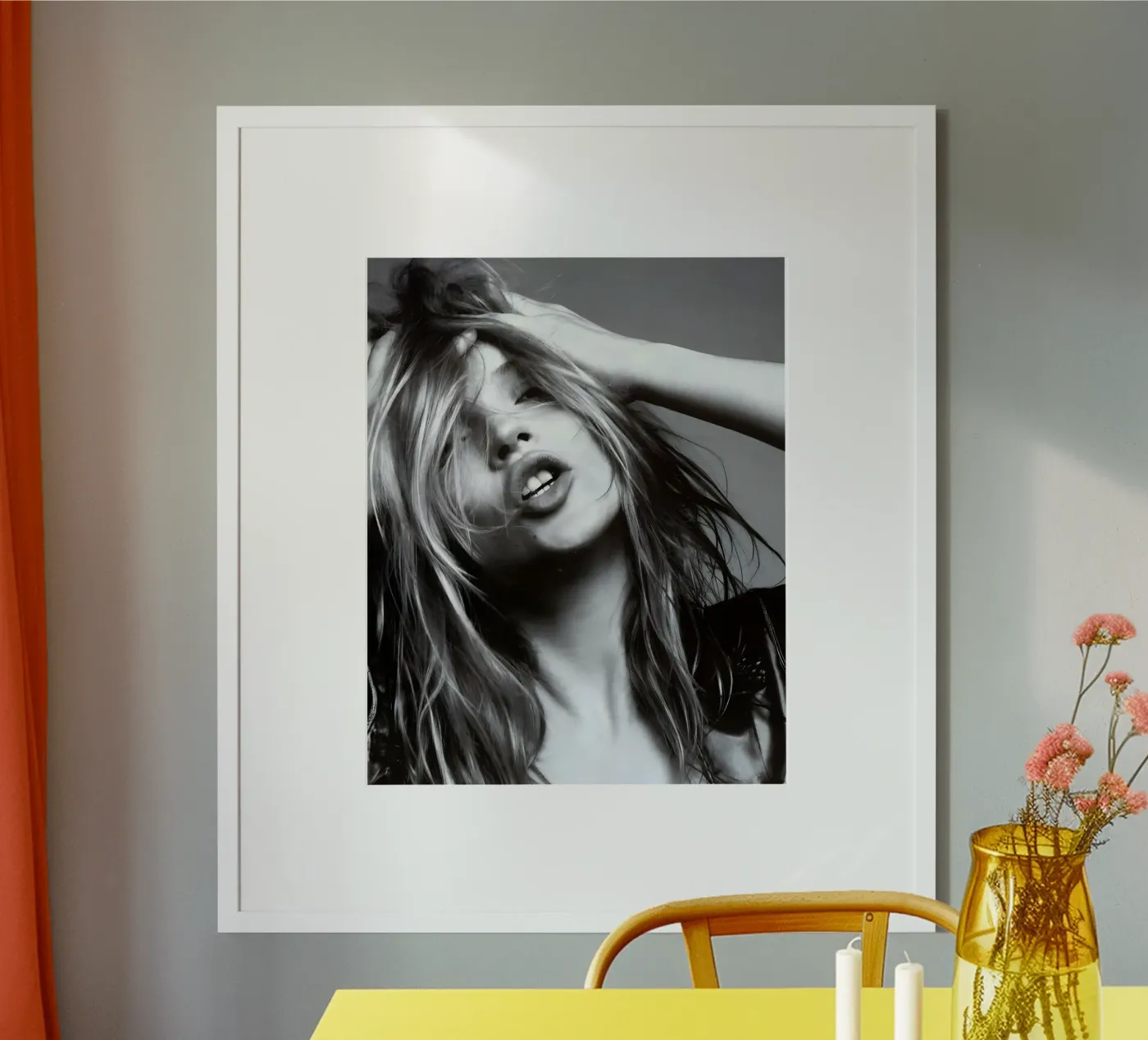 Kate Moss monocromatica poster da vintage singer
