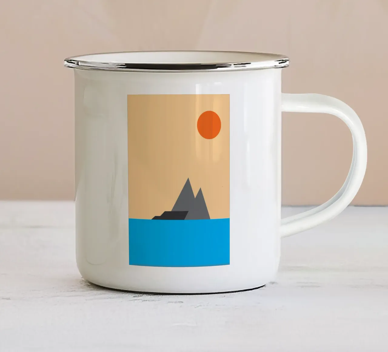 terra montagna del mare tazza in smalto da Plumpz