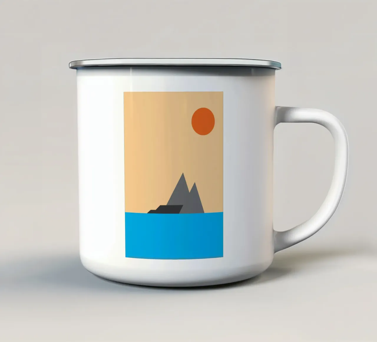 terra montagna del mare tazza in smalto da Plumpz